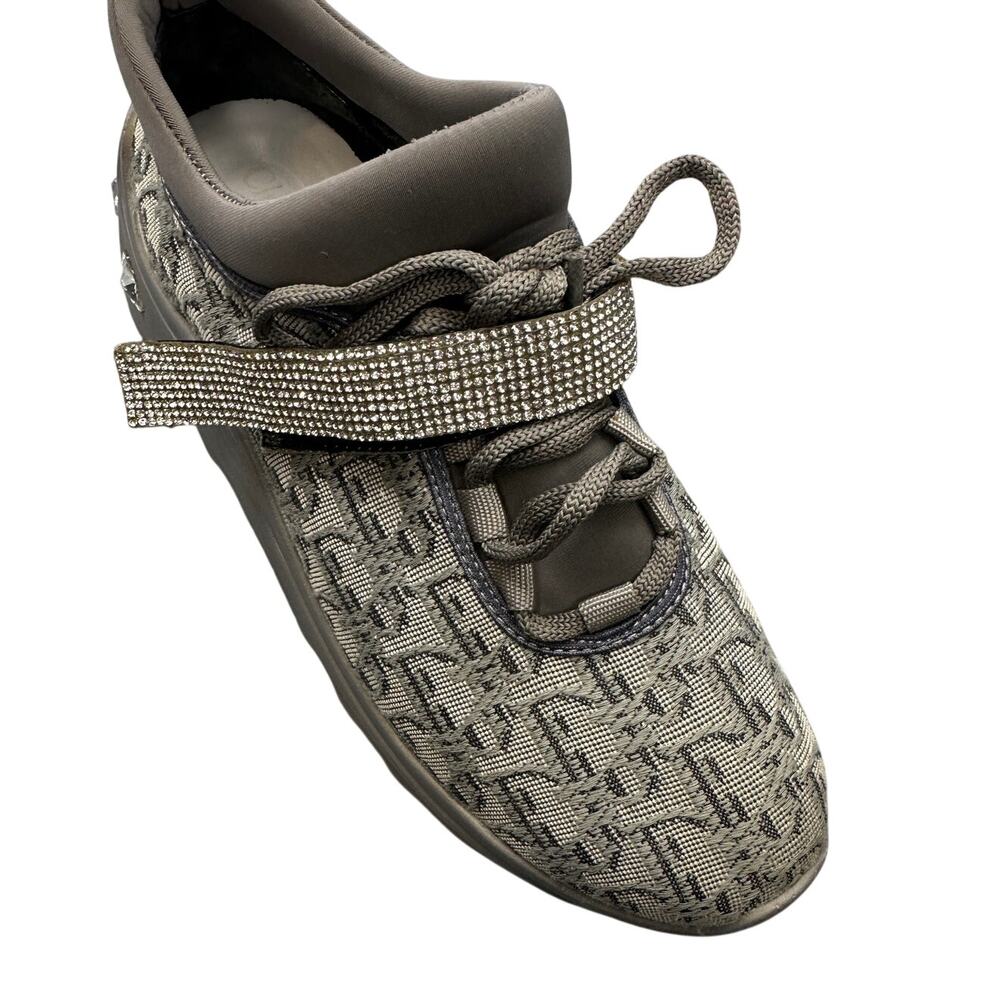 Dior D-Connect MG Rhinestone Sneaker Gray Women's EU 39 US 8.5-9 Right Shoe - Picture 2 of 12
